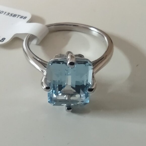 Sterling Silver Blue Topaz Ring New With Tag - Size 8 - Picture 10 of 12